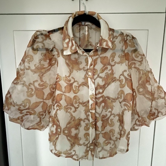 Fashion Nova Puffy Sleeve Blouse - Picture 1 of 2